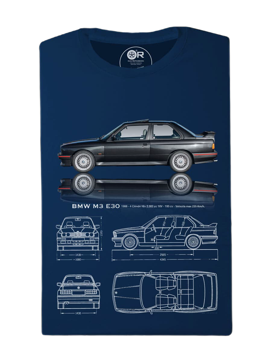 BMW M3 E30 blueprint t-shirt design