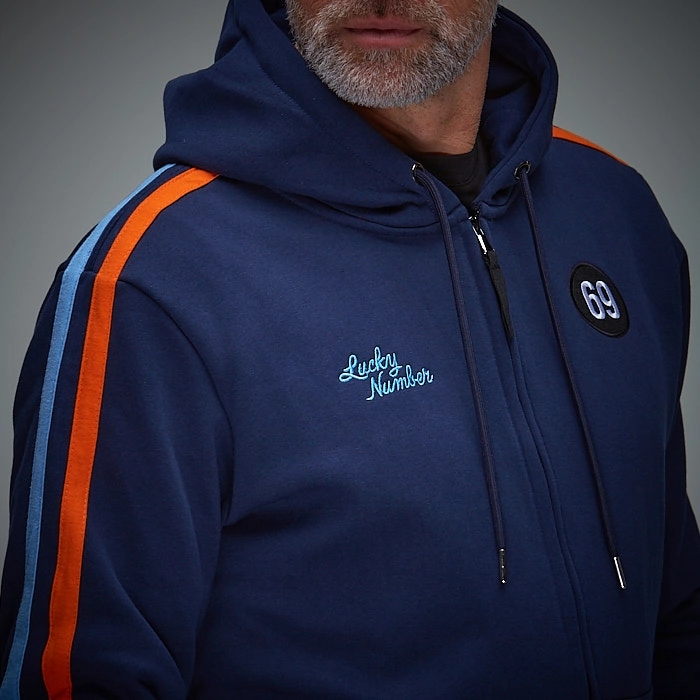 69 Lucky Number Hoody - Navy - Image 4