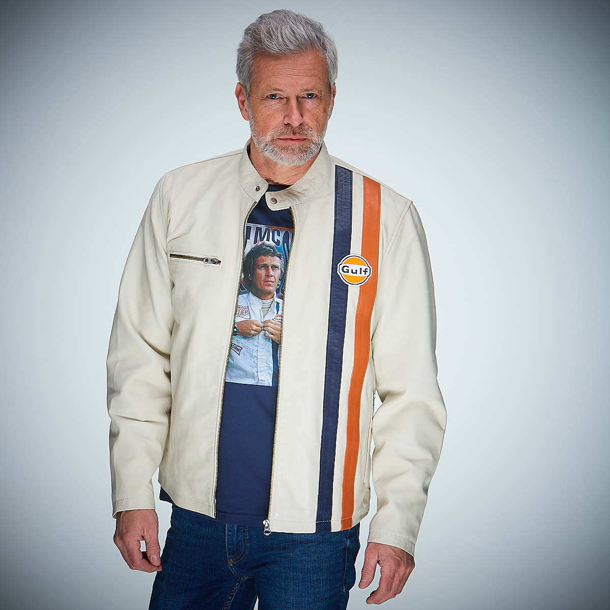 Gulf Leather Roadmaster Jacket-Ivory